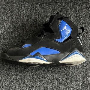 Jordan Black and Blue Athletic Shoes